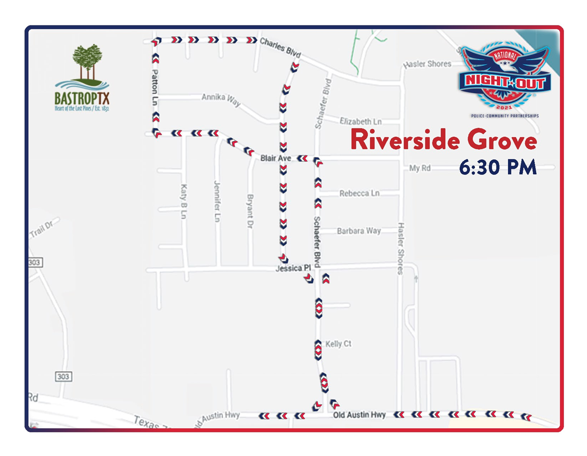 National Night Out Parade Route Map 2